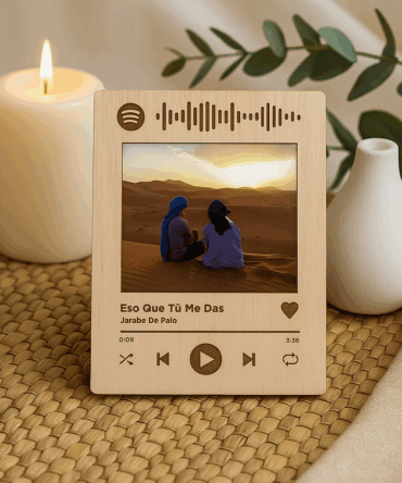 Marco de Fotos de Madera con Canción Spotify