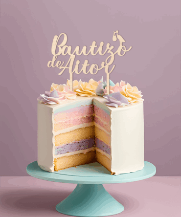 Cake Topper Bautizo Cigüeña