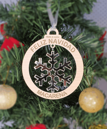 Bola de Navidad Personalizada – Copo de Metacrilato