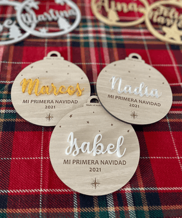 Bola de Navidad Personalizada – Mi Primera Navidad Estrellitas