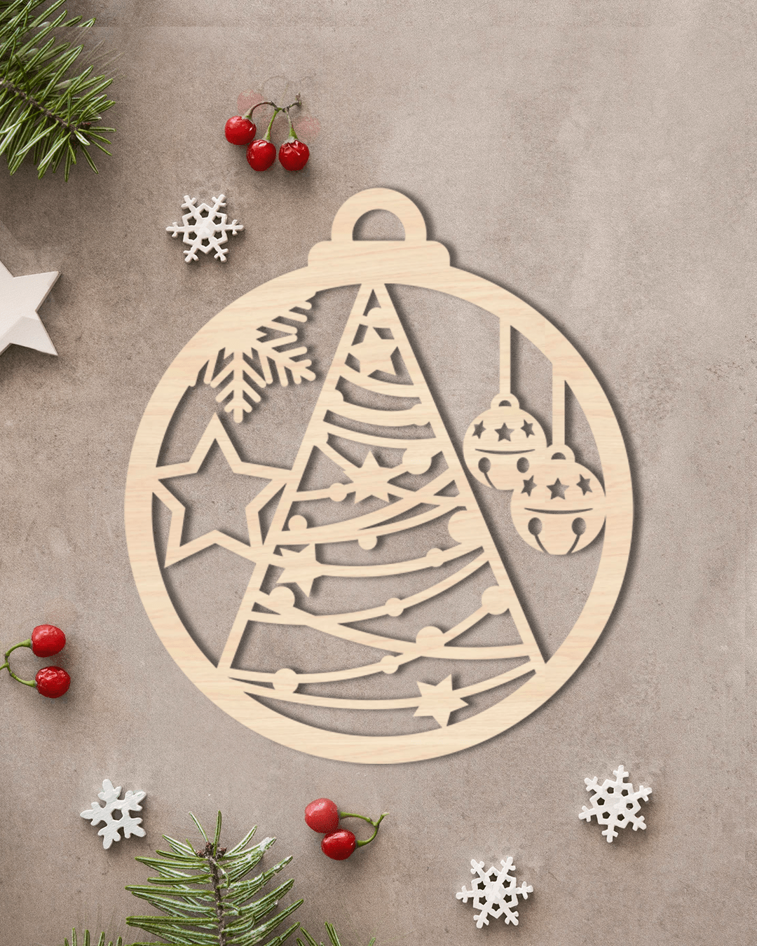 Bola de Navidad Árbol y Estrella