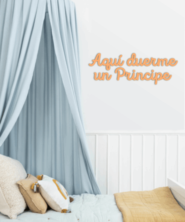 Aquí duerme un Principe | Frase de Madera