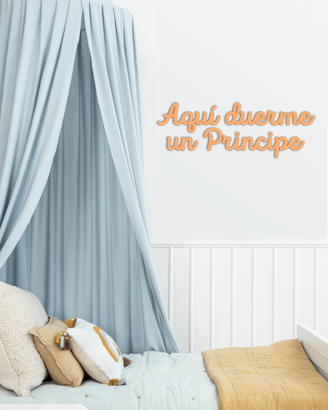 Aquí duerme un Principe | Frase de Madera