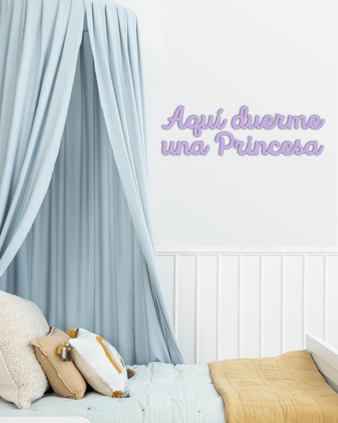 Aquí duerme una Princesa | Frase de Madera - Imagen 3