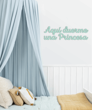 Aquí duerme una Princesa | Frase de Madera