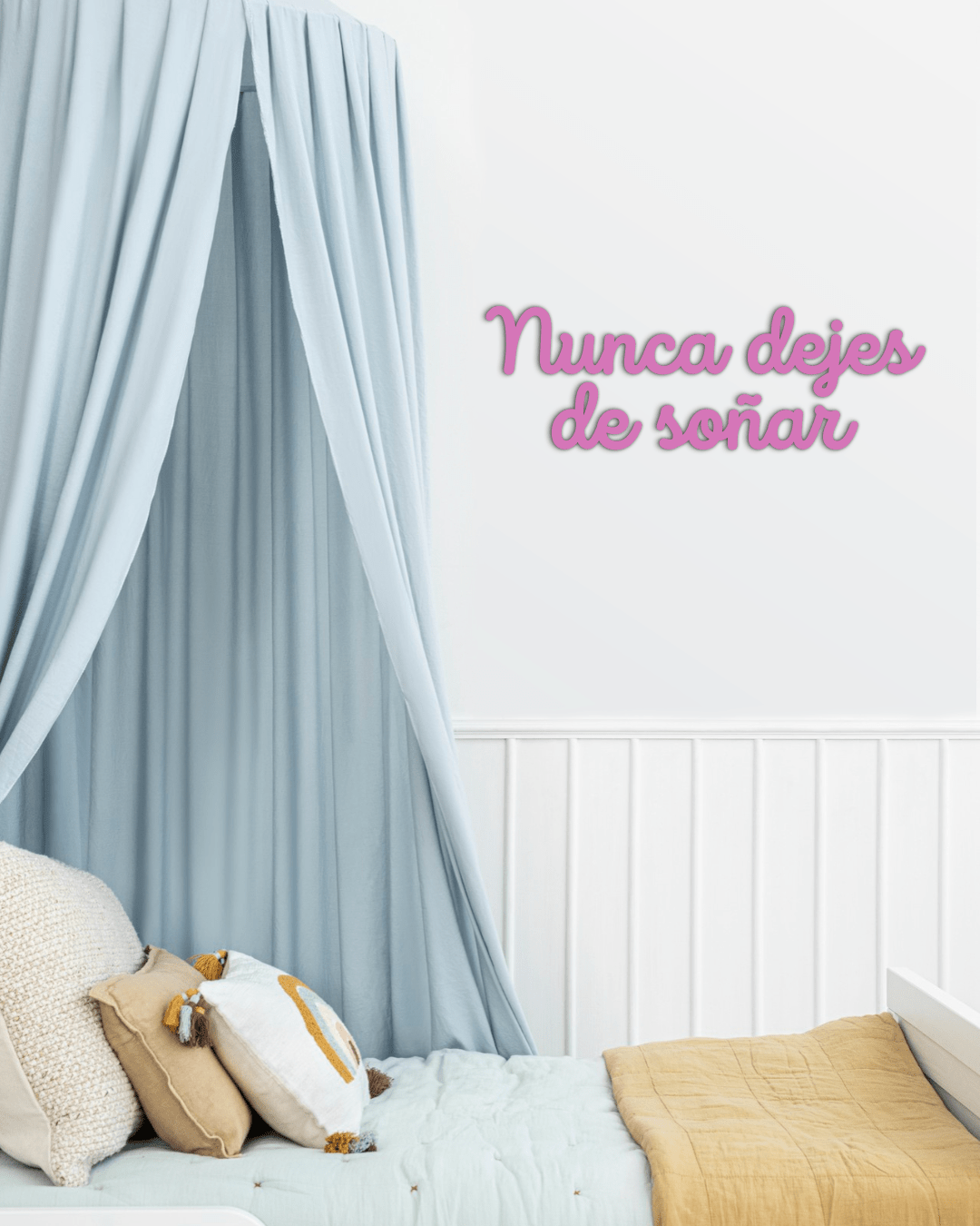 Nunca dejes de soñar | Frase de Madera