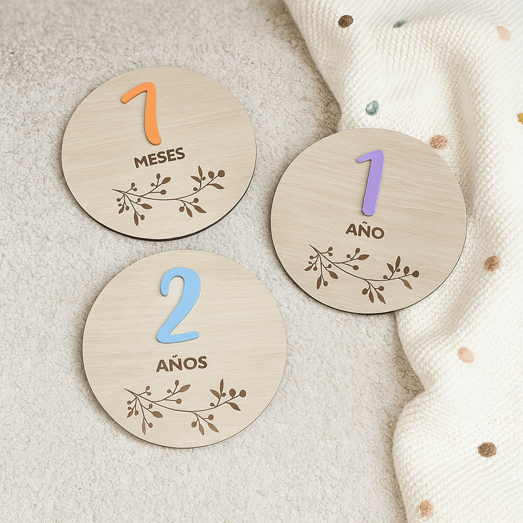 Placas cumplemes ramita con números de colores - Imagen 2