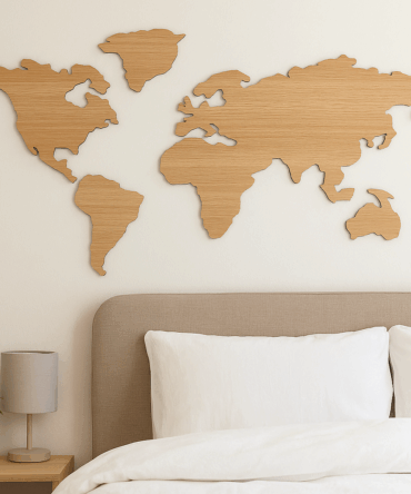 Mapa del Mundo en Madera