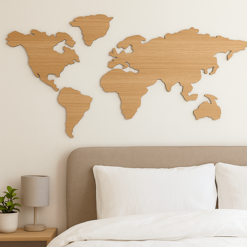 Mapa del Mundo en Madera