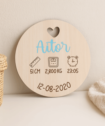 Placa Natalicio Redonda Personalizada